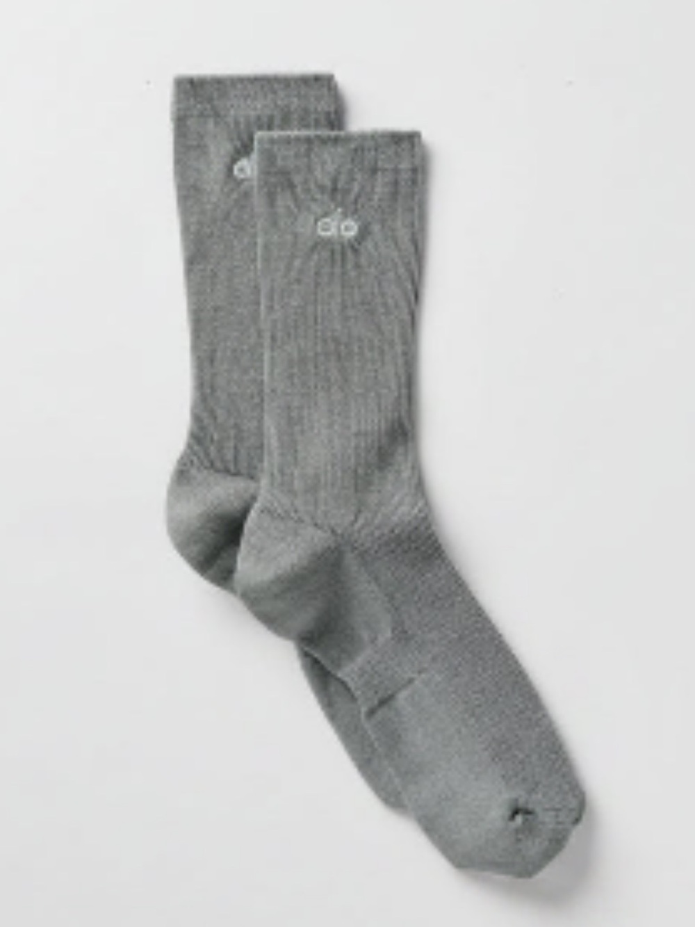NEW-ALO Unisex Half-Crew Understated Sock - Lunar Grey